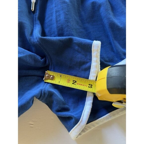 WEAR by Erin Andrews blue white hem gym retro shorts NFL sz M Swifties festival - Picture 7 of 9